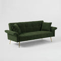 Sfeerco Convertible Futon Sofa Bed 2-Seat Velvet with Folding Armrests Adjustable Backrest Living Room