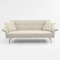 Sfeerco Convertible Futon Sofa Bed 2-Seat Velvet with Folding Armrests Adjustable Backrest Living Room