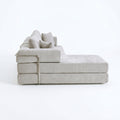 Sfeerco Modular Sectional Sofa with Chaise 3-Seat Boneless Chenille Memory Foam Deep Seat No Assembly Required Light Grey Living Room