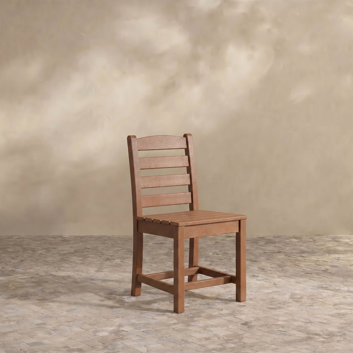 Sfeerco Armless Outdoor Dining Chairs Set of 2, Weather Resistant HDPE Patio Chairs, Brown