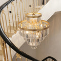 Sfeerco Modern Crystal Chandelier 23.6 Inch 5-Tier K9 Crystal Pendant Light Fixture Gold Dining Room Living Room Bedroom