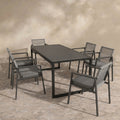 Sfeerco Outdoor Aluminum Rope Dining Chair Set of 2 with Cushions Patio Armchair Black Grey — Kova