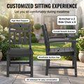 Sfeerco Outdoor Weatherproof Patio Dining Set 7-Piece Rectangle Table and 6 Chairs Black — Dusk