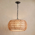 Sfeerco Farmhouse Woven Jute Pendant Light 18" Adjustable Height E26 – Palma