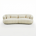 Sfeerco Arco modern curved cloud sofa 4-seat beige textured fabric with quilted detailing studio shot
