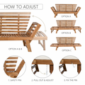 How to adjust diagram showing multiple recline positions of Sfeerco Brisa outdoor wooden chaise lounge