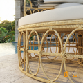 Sfeerco Coco handwoven hollow wicker rattan frame detail natural outdoor daybed