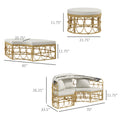 Sfeerco Coco hollow wicker daybed dimensions size guide sofa chair table measurements