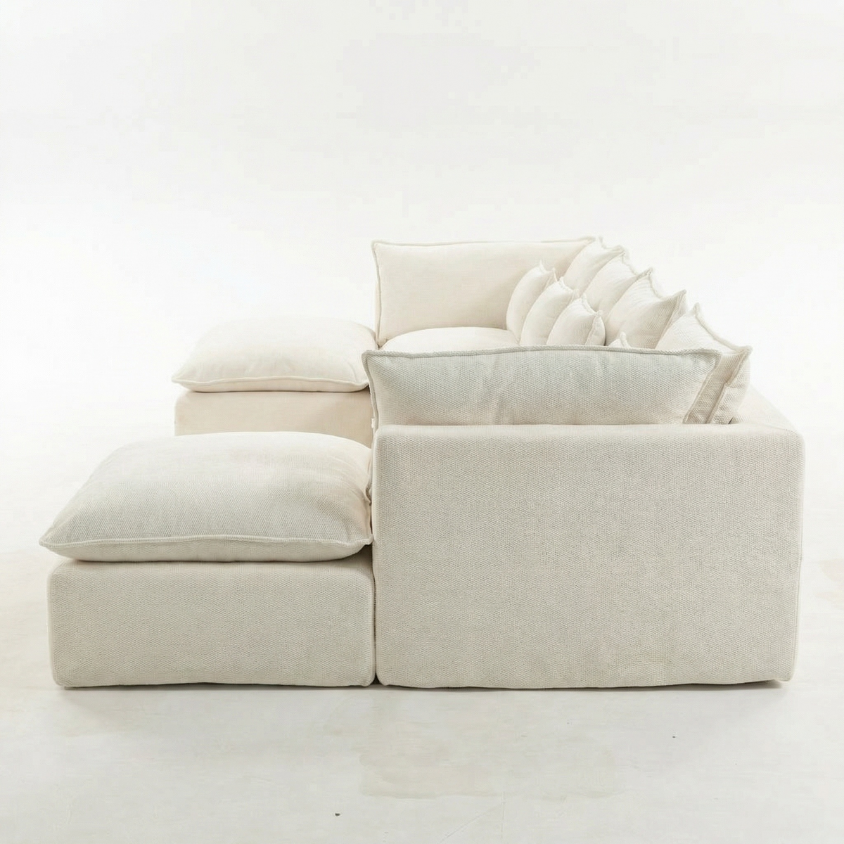 Sfeerco Cumulo oversized cloud sectional sofa side profile view showing depth and velvet texture