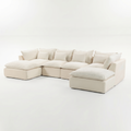 Sfeerco Cumulo 4-seat modular cloud sofa with ottomans overhead angle view antique white white background