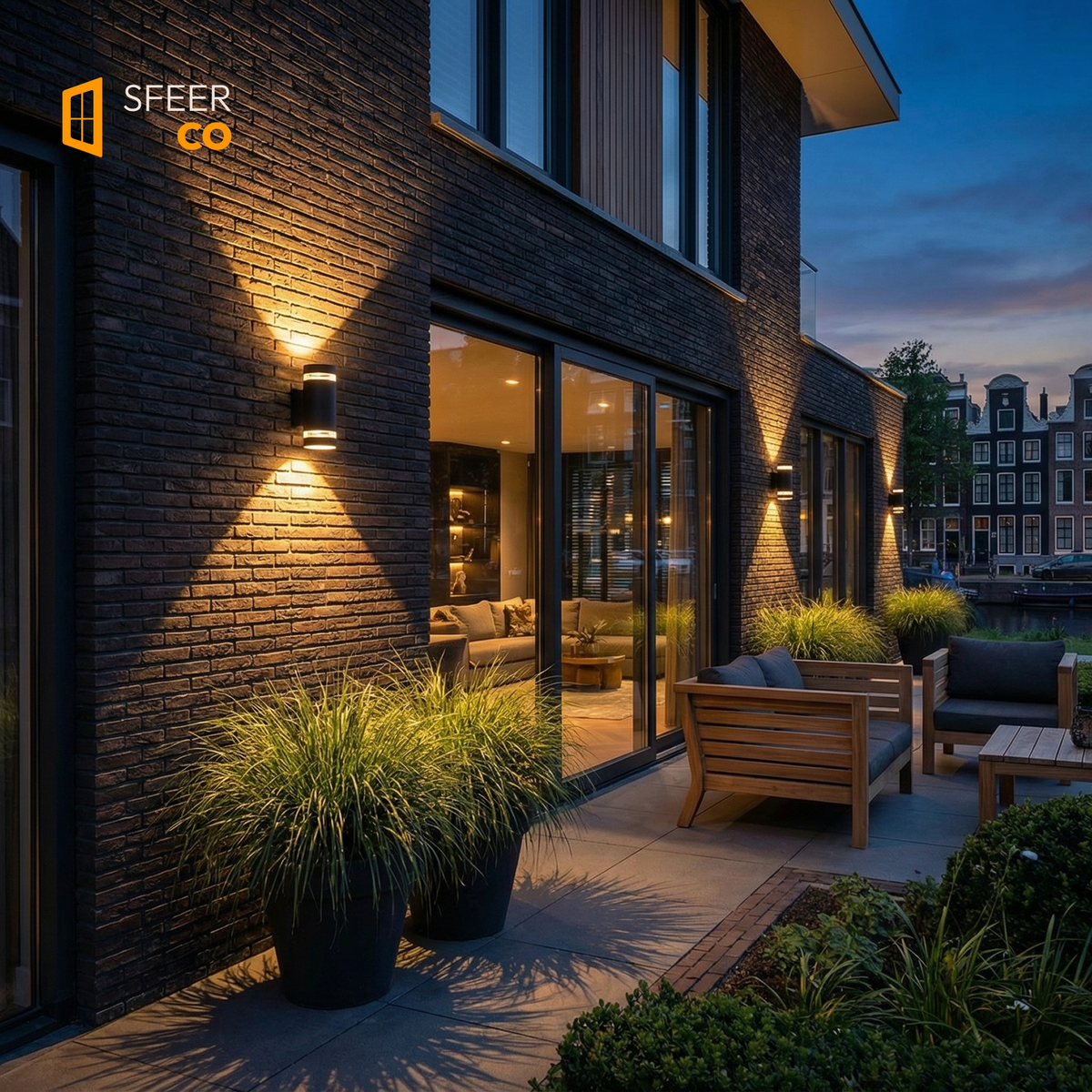 Sfeerco Faro outdoor wall lamp warm white LED corridor porch