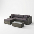 Sfeerco Grove 5-piece wicker sectional patio sofa set charcoal gray modern luxury outdoor view