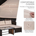 Infographic showing thick soft padding, removable covers and water-repellent cushion features of Sfeerco Laguna sofa set