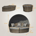 Sfeerco Luna rattan daybed lounge set dimensions 70.75 x 57.75 inch size guide