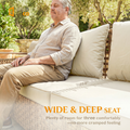 Sfeerco Lune wide and deep seat rattan wicker patio sofa comfortable three seater beige