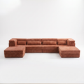 Sfeerco Modo modular sectional sofa in orange on white background