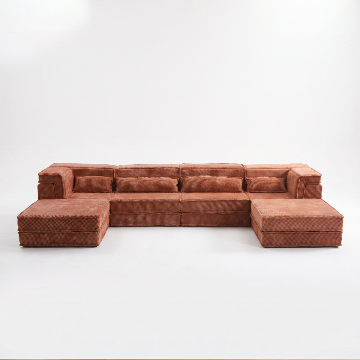 Sfeerco Modo modular sectional sofa in orange on white background