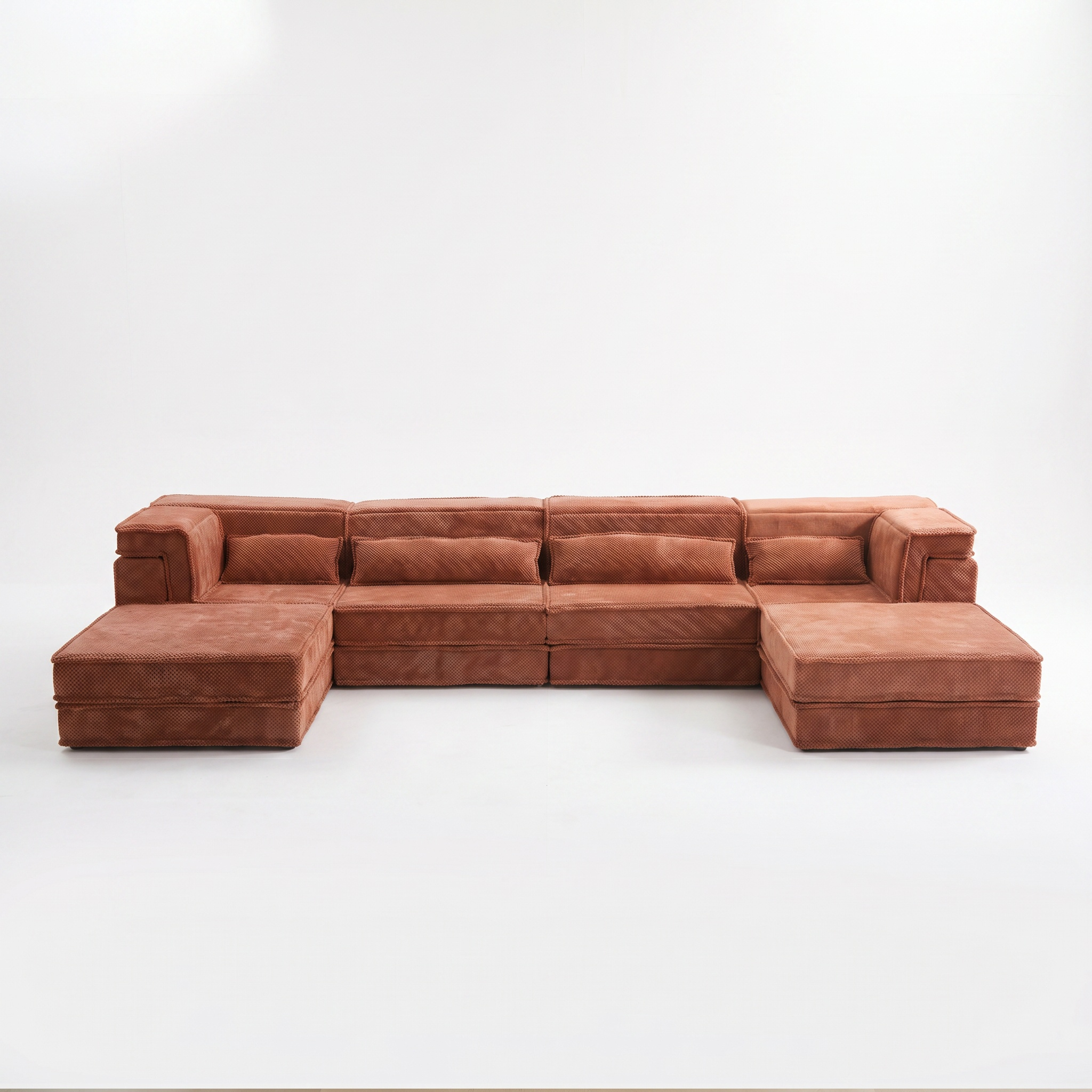 Sfeerco Modo modular sectional sofa in orange on white background