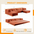 Product dimensions diagram of Sfeerco Modo modular floor sofa with measurements