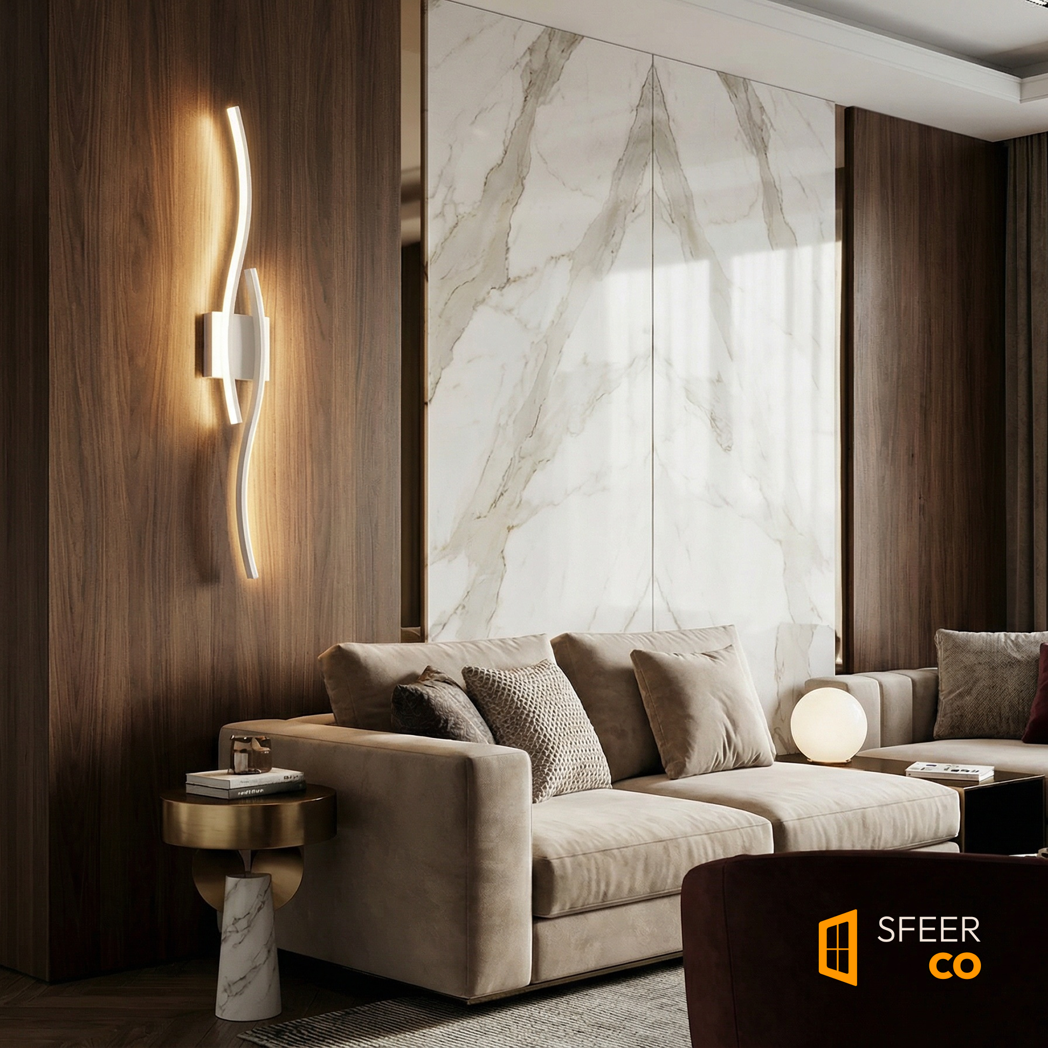 Sfeerco Mura modern bedroom wall light slim LED sconce