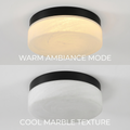 Infographic showing multifunction LED color temperature options 3000K 4000K 5000K and 6500K for Sfeerco Nero ceiling light