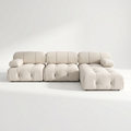 Sfeerco Nuvo modular sectional sofa in beige bouclé fabric on white background