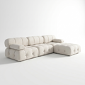 Sfeerco Nuvo L-shape sectional sofa with ottoman beige angled view