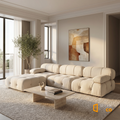 Sfeerco Nuvo oversized modular sofa in open plan living space with large windows