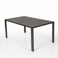Sfeerco Porto rectangular outdoor dining table standalone view in brown powder-coated steel