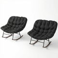 Sfeerco Rondo outdoor papasan rocking chair dimensions diagram showing width depth and seat height measurements