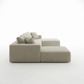 Sfeerco Strato oversized cloud sectional sofa side profile view beige chenille on white background